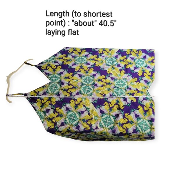 Anthropologie Purple Yellow **Seahorse Print Dress 1X** - Picture 9 of 12
